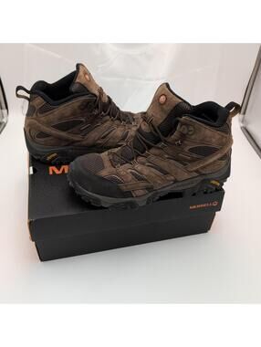 Merrell Moab 2 Mid WP Mens 11.5 Brown Waterproof Hiking Boots Vibram Used